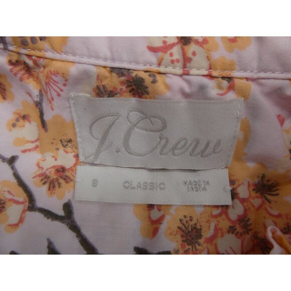 J. Crew Classic Fit Ruffle Neck Shirt Punk Cherry Blossoms - Picture 5 of 7